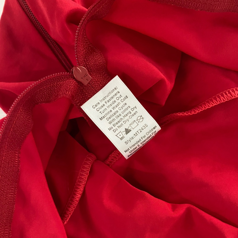Balera Red Mock Neck Long Sleeve Dance Leotard - Picture 5 of 5